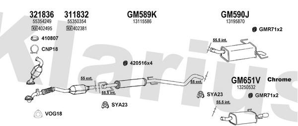Klarius 321836 - Catalyst Type Approved Withpip  - Fits Opel Astra H 1.9CDTi