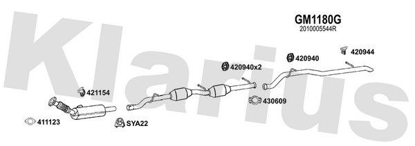 Klarius GM1180G - Tail Pipe  - Fits Opel Vivaro 1.6 CDTi