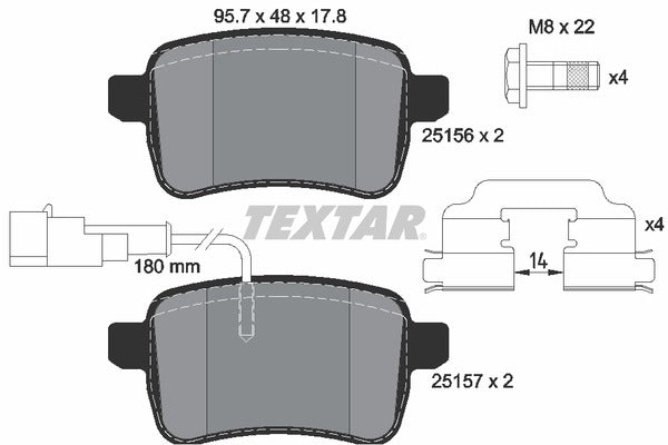 Textar Brake Pad Set - 2515601