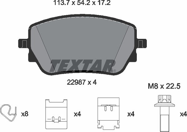 Textar Brake Pad Set - 2298701