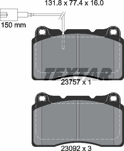 Textar Brake Pad Set - 2375701