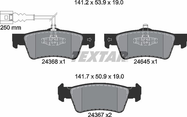 Textar Brake Pad Set - 2436801