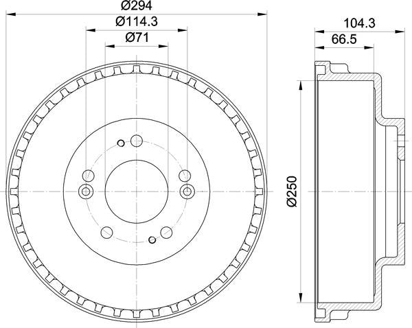Mintex Brake Drum (Single) fits -Kia MBD283 (also fits other vehicles)