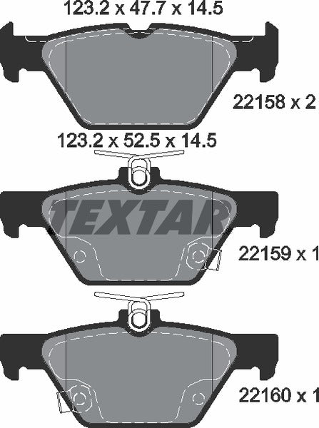 Textar Brake Pad Set - 2215801