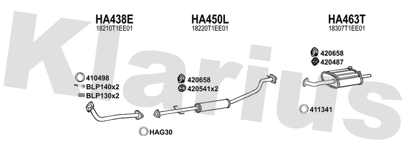 Klarius HA438E - Front Pipe  - Fits Honda CR-V 2.0