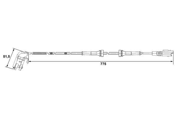 Bosch Wheel Speed Sensor Part No - 0265007779
