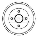 Borg & Beck Rear Brake Drum (Single) -BBR7034