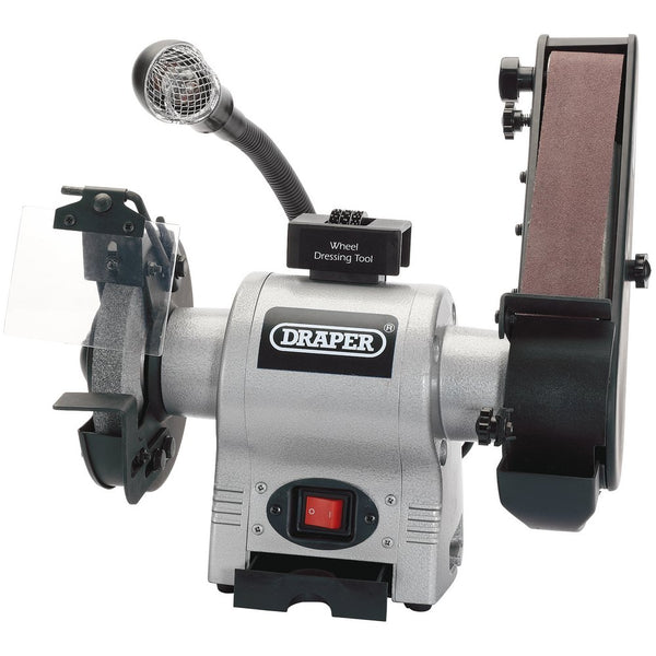 Bench Grinder with Sanding Belt and Worklight, 150mm, 370W