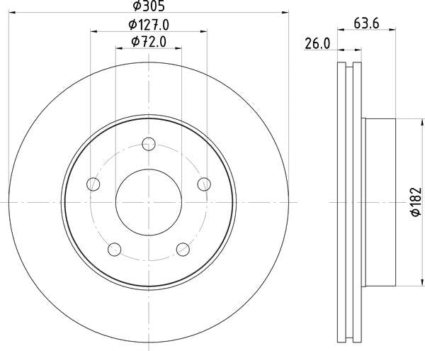 Mintex Brake Discs fits -Jeep V305:5 MDC1488 (also fits other vehicles)