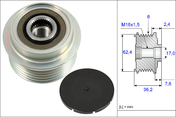 INA Alternator Freewheel Clutch - Part No - 535023810