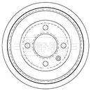 Borg & Beck Brake Drum (Single) -BBR7256