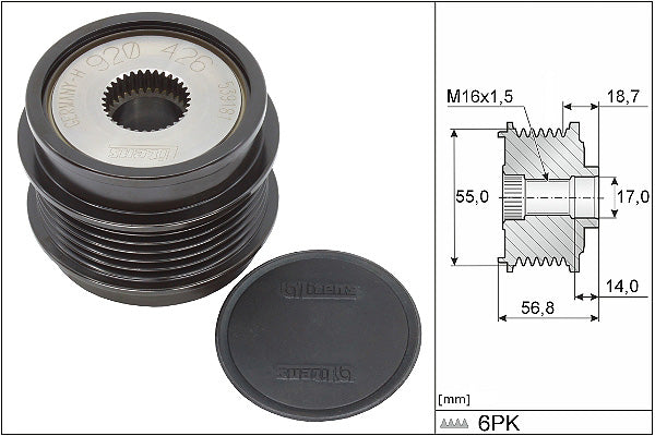 INA Alternator Freewheel Clutch - Part No - 535034110