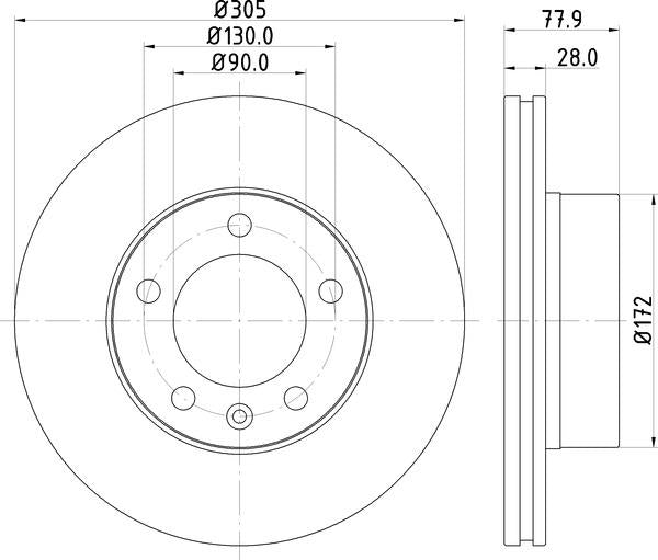 Mintex Brake Discs fits -Nissan Opel Renault Vauxhall V276:4 MDC1505C (also fits other vehicles)