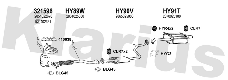 Klarius 321596 - Catalyst Type Approved Withpip  - Fits Hyundai Accent 1.3i,1.5i