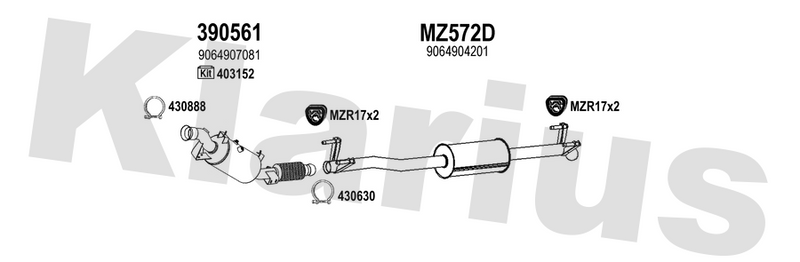 Klarius 390561 - Diesel Particulate Filter  - Fits Mercedes Sprinter 3.0CDi