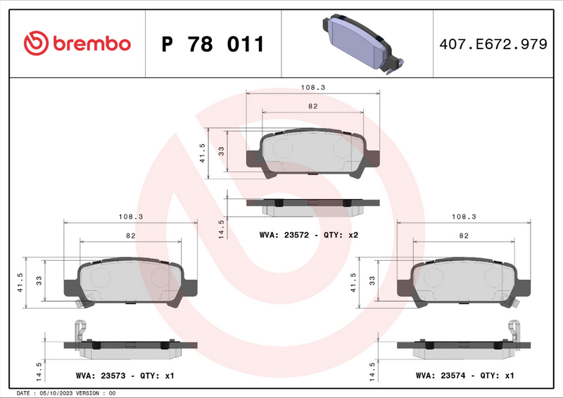 Brembo Brake Pad Set - P78011