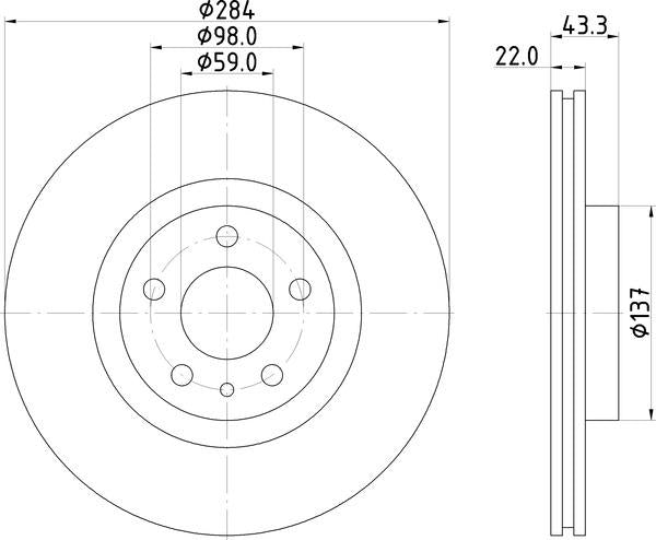 Mintex Brake Discs fits -Fiat V320:5 MDC2485 (also fits other vehicles)