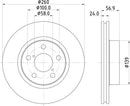 Mintex Brake Discs fits -Subaru V282:4 MDC809 (also fits other vehicles)