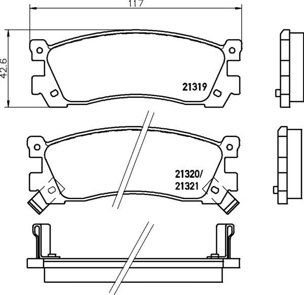 Mintex Brake Pad Set fits -Mazda MDB2237 (also fits other vehicles)