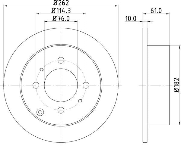 Mintex Brake Discs fits -Hyundai Kia S282:5 MDC1854 (also fits other vehicles)