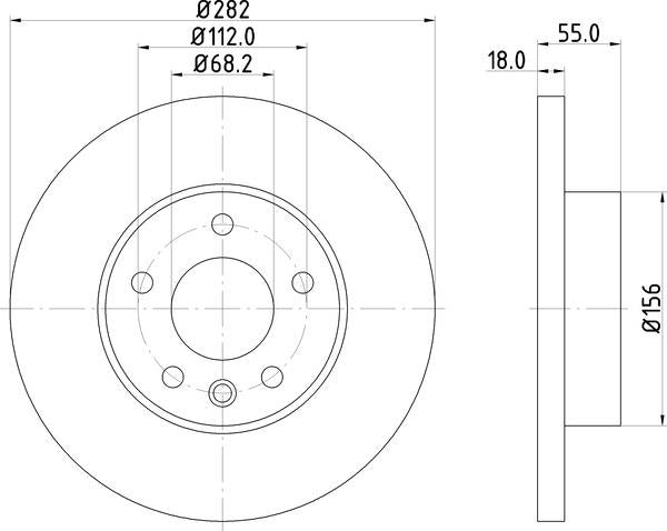 Mintex Brake Discs fits -Volkswagen S282:5 MDC1046 (also fits other vehicles)