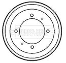 Borg & Beck Brake Drum (Single) -BBR7153