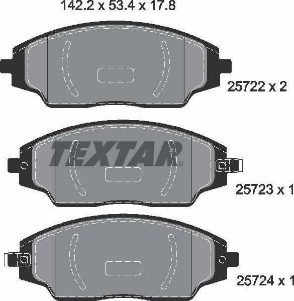 Textar Brake Pad Set - 2572201