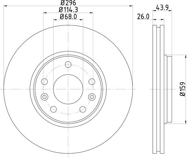 Mintex Brake Discs fits -Renault V314:5 MDC2196 (also fits other vehicles)