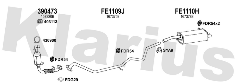 Klarius 390473 - Catalyst & Dpf Combined  - Fits Ford Fiesta 1.6TDCi