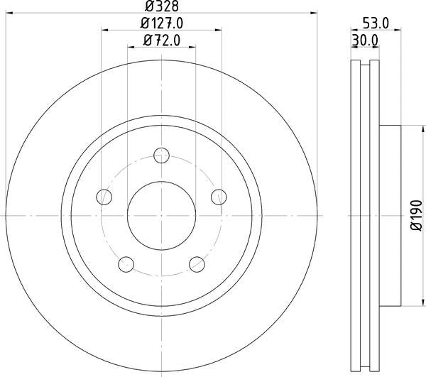 Mintex Brake Discs fits -Jeep V325:5 MDC2102 (also fits other vehicles)