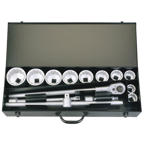 Elora Metric Socket Set, 1" Sq Dr (14 Piece)