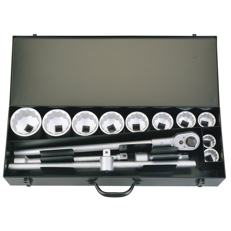 Elora Metric Socket Set, 1" Sq Dr (14 Piece)