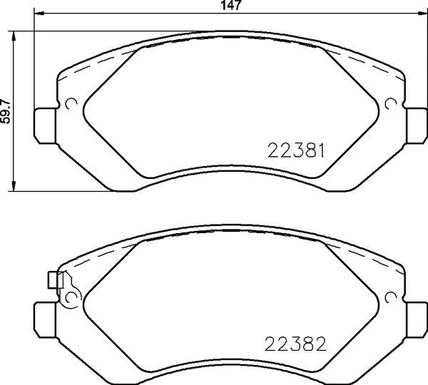 Mintex Brake Pad Set fits -Dodge MDB3860 (also fits other vehicles)