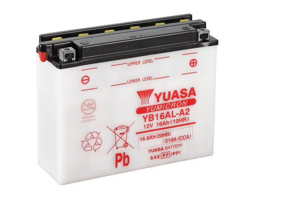 YB16AL-A2 (CP) 12V Yuasa Yumicron Motorcycle Battery