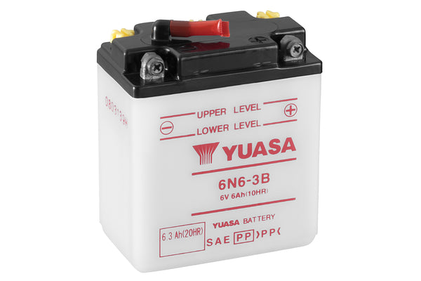 6N6-3B (DC) 6V Yuasa Conventional Motorcycle Battery