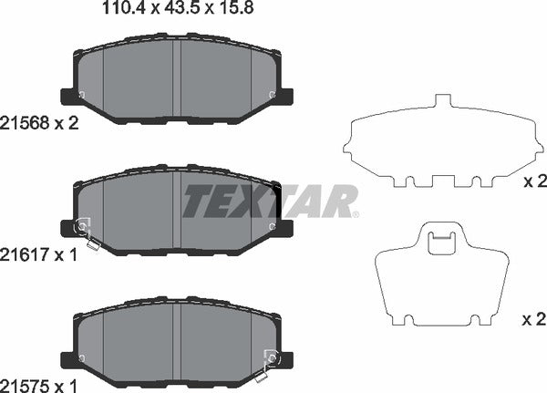 Textar Brake Pad Set - 2156801