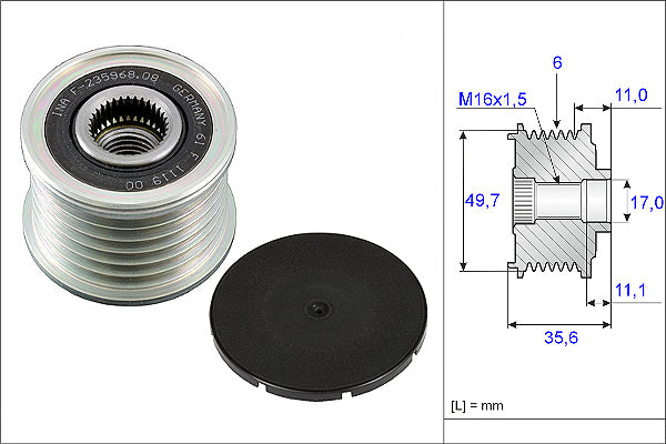 INA Alternator Freewheel Clutch - Part No - 535008610