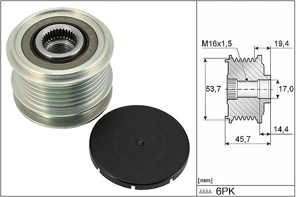 INA Alternator Freewheel Clutch - Part No - 535032810