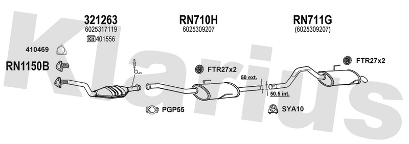 Klarius 321263 - Catalyst Type Approved Withpip  - Fits Renault Espace 2.0i