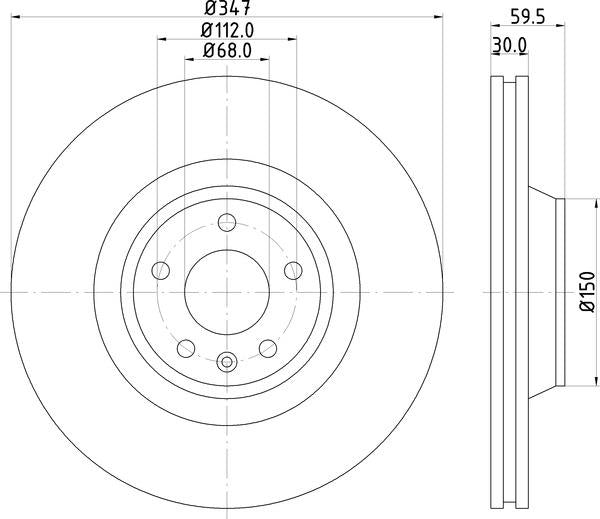 Mintex Brake Discs fits -Audi V292:5 MDC1989 (also fits other vehicles)