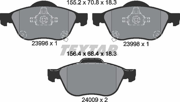 Textar Brake Pad Set - 2399601