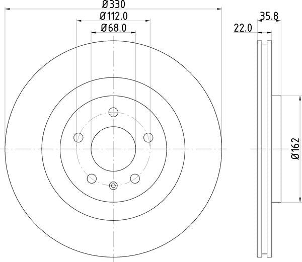 Mintex Brake Discs fits -Audi Porsche VW S280:5 MDC2349 (also fits other vehicles)