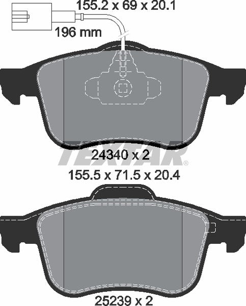 Textar Brake Pad Set - 2434001
