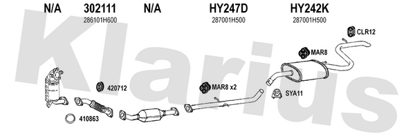 Klarius 302111 - Front Pipe For Cat  - Fits Kia Cee'd 2.0CRDi