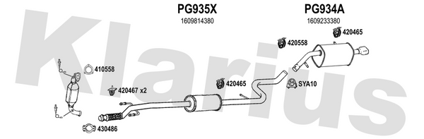 Klarius PG935X - Box With Centre Pipe  - Fits Peugeot 208 1.6 GTi
