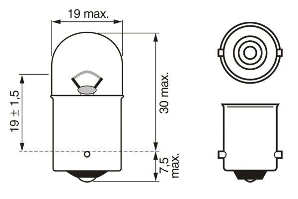 Bosch L/Life R5W 12V 5W Ba15S Trade Pk Part No - 1987302284