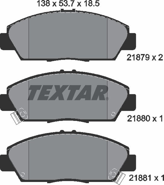 Textar Brake Pad Set - 2187901