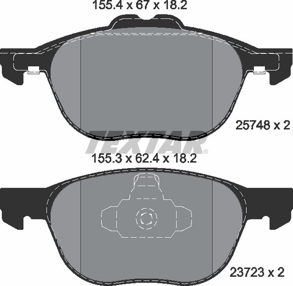 Textar Brake Pad Set - 2574801