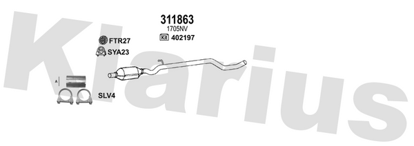 Klarius 311863 - Catalyst Type Approved  - Fits Citroen Dispatch 1.9D