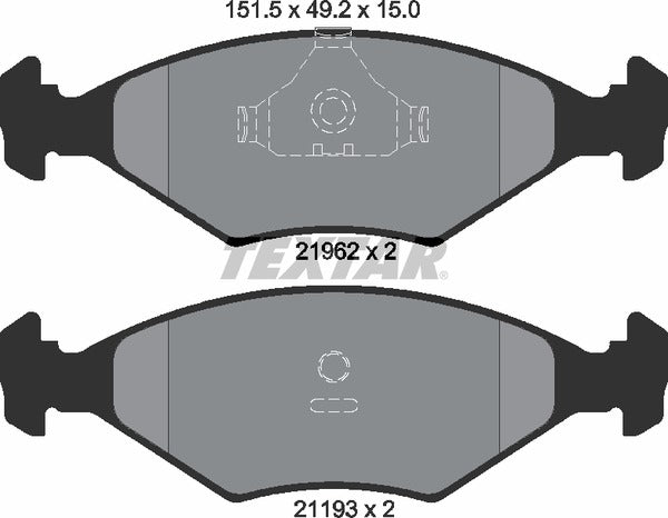 Textar Brake Pad Set - 2196202